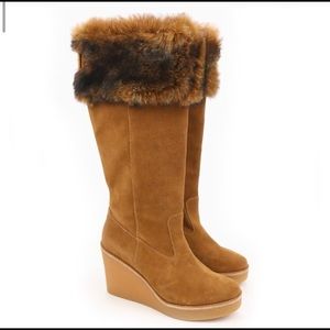 UGG VALBERG SUEDE FUR CUFF TOSCANA BOOTS